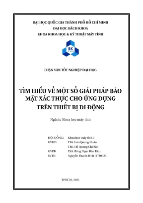 Luận văn tốt nghiệp khoa học máy tính tìm hiểu về một số giải pháp bảo mật xác thực cho ứng dụng trên thiết bị di động