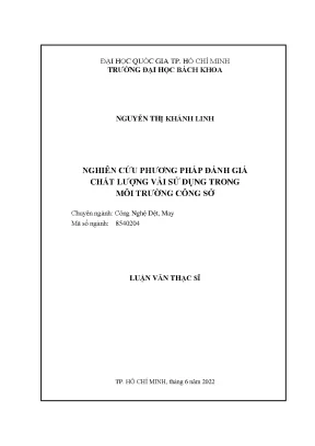 Luận văn thạc sĩ công nghệ dệt may nghiên cứu phương pháp đánh giá chất lượng vải sử dụng trong môi trường công sở