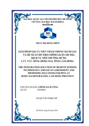 Luận văn thạc sĩ chính sách công giải pháp gis và viễn thám trong đánh giá và đề xuất hỗ trợ chính sách chi trả dịch vụ môi trường rừng lưu vực sông đồng nai tỉnh lâm đồng