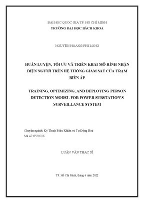 Luận văn thạc sĩ kỹ thuật điều khiển và tự động hóa huấn luyện tối ưu và triển khai mô hình nhận diện người trên hệ thống giám sát của trạm biến áp