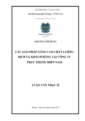 Luận văn thạc sĩ các giải pháp nâng cao chất lượng dịch vụ khách hàng tại công ty trực thăng miền nam