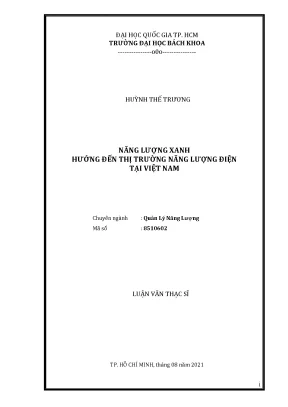 Luận văn thạc sĩ quản lý năng lượng năng lượng xanh hướng đến thị trường năng lượng điện tại việt nam
