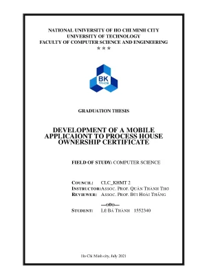 Luận văn tốt nghiệp khoa học máy tính development of a mobile application to process house ownership certificate