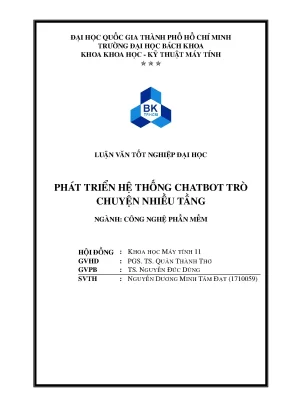 Luận văn tốt nghiệp công nghệ phần mềm phát triển hệ thống chatbot trò chuyện nhiều tầng