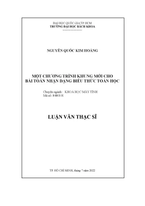 Luận văn thạc sĩ khoa học máy tính một chương trình khung mới cho bài toán nhận dạng biểu thức toán học