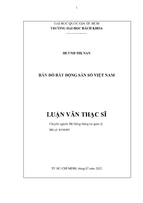 Luận văn thạc sĩ hệ thống thông tin quản lý bản đồ bất động sản số việt nam
