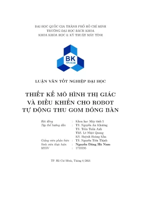 Luận văn tốt nghiệp khoa học máy tính thiết kế mô hình thị giác và điều khiển cho robot tự động thu gom bóng bàn