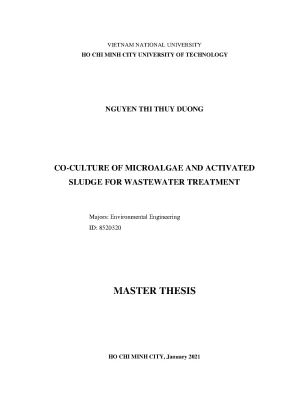 Luận văn thạc sĩ kỹ thuật môi trường coculture of microalgae and activated sludge for wastewater treatment