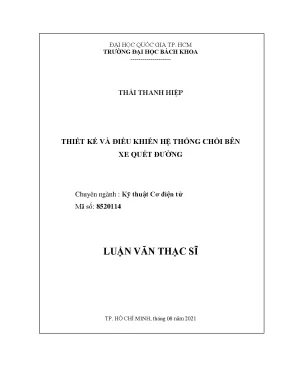 Luận văn thạc sĩ kỹ thuật cơ điện tử thiết kế và điều khiển hệ thống chổi bên xe quét đường