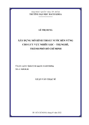 Luận văn thạc sĩ quản lý tài nguyên và môi trường xây dựng mô hình thoát nước bền vững cho lưu vực nhiêu lộcthị nghè thành phố hồ chí minh