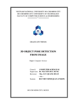 Luận văn tốt nghiệp khoa học máy tính 3d object pose detection from image