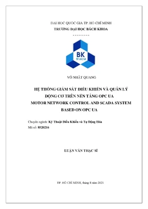 Luận văn thạc sĩ kỹ thuật điều khiển và tự động hóa hệ thống giám sát điều khiển và quản lý động cơ trên nền tảng opc ua