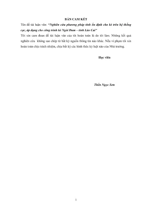 Luận văn thạc sĩ xây dựng công trình thủy nghiên cứu phương pháp tính ổn định cho kè trên hệ thống cọc áp dụng cho công trình kè ngòi đum tỉnh lào cai