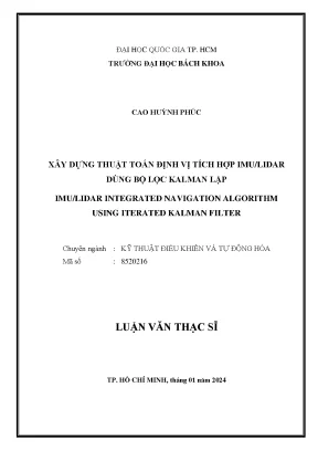 Luận văn thạc sĩ kỹ thuật điều khiển và tự động hóa xây dựng thuật toán định vị tích hợp imulidar dùng bộ lọc kalman lập