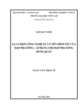 Luận văn thạc sĩ xây dựng công trình thủy lựa chọn công nghệ xử lý nền mềm yếu của đập phá sóngáp dụng cho đập phá sóng dung quất