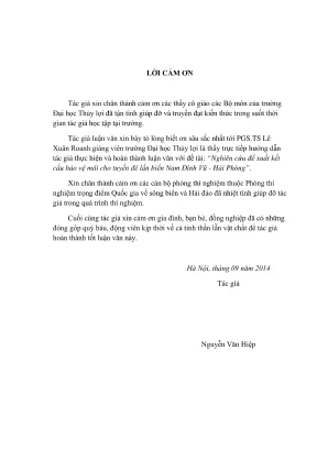 Luận văn thạc sĩ xây dựng công trình biển nghiên cứu đề xuất kết cấu bảo vệ mái cho tuyến đê lấn biển nam đình vũ hải phòng