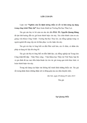 Luận văn thạc sĩ xây dựng công trình thủy nghiên cứu ổn định tường chắn có cốt và khả năng áp dụng trong công trình thủy lợi
