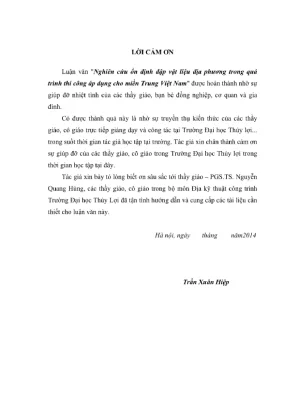 Luận văn thạc sĩ xây dựng công trình thủy nghiên cứu ổn định đập vật liệu địa phương trong quá trình thi công áp dụng cho miền trung việt nam