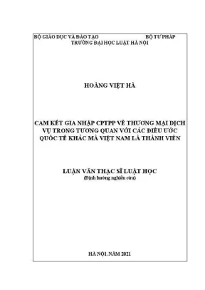 Luận văn thạc sĩ luật học cam kết gia nhập cptpp về thương mại dịch vụ trong tương quan với các điều ước quốc tế khác mà việt nam là thành viên