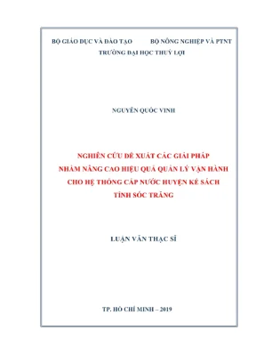 Luận văn thạc sĩ chuyên ngành kỹ thuật cơ sở hạ tầng nghiên cứu đề xuất các giải pháp nhằm nâng cao hiệu quả quản lý vận hành cho hệ thống cấp nước huyện kế sách tỉnh sóc trăng