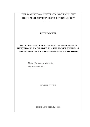 Luận văn thạc sĩ cơ kỹ thuật buckling and free vibration analysis of functionally graded plates under thermal environment by using a meshfree method