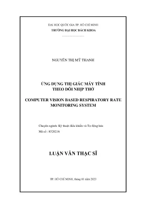 Luận văn thạc sĩ kỹ thuật điều khiển và tự động hóa ứng dụng thị giác máy tính theo dõi nhịp thở
