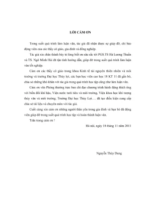 Luận văn thạc sĩ kinh tế tài nguyên thiên nhiên và môi trường nghiên cứu tổng quan tác động của biến đổi khí hậu đến tài nguyên nước đồng bằng sông hồng