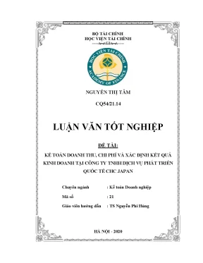 Luận văn kế toán doanh nghiệp kế toán doanh thu chi phí và xác định kết quả kinh doanh tại công ty tnhh dịch vụ phát triển quốc tế chc japan