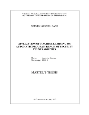 Luận văn thạc sĩ khoa học máy tính application of machine learning on automatic program repair of security vulnerabilities