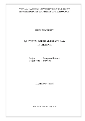 Luận văn thạc sĩ khoa học máy tính qa system for real estate law in vietnam