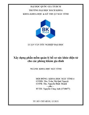 Luận văn thạc sĩ khoa học máy tính xây dựng phần mềm quản lý hồ sơ sức khỏe điện tử cho các phòng khám gia đình