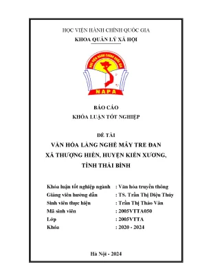 Khoá luận văn hóa làng nghề mây tre đan xã thượng hiền huyện kiến xương tỉnh thái bình