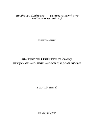 Luận văn thạc sĩ quản lý kinh tế giải pháp phát triển kinh tế xã hội huyện văn lãng tỉnh lạng sơn giai đoạn 2017 2020