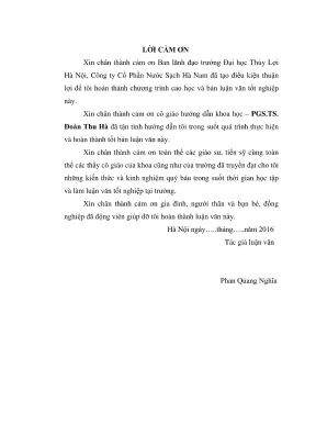 Luận văn thạc sĩ kỹ thuật cơ sở hạ tầng nghiên cứu mở rộng cải tạo và quản lý chống thất thoát thất thu cho mạng lưới cấp nước thành phố phủ lý tỉnh hà nam