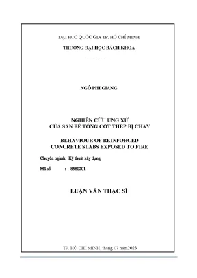 Luận văn thạc sĩ kỹ thuật xây dựng nghiên cứu ứng xử của sàn bê tông cốt thép bị cháy