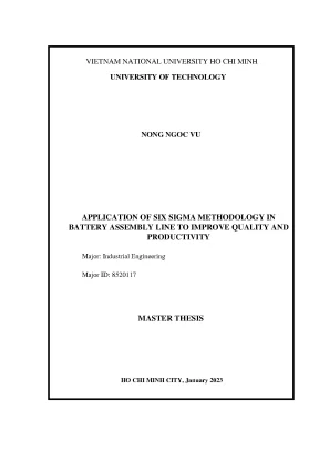 Luận văn thạc sĩ kỹ thuật công nghiệp application of six sigma methodology in battery assembly line to improve quality and productivity