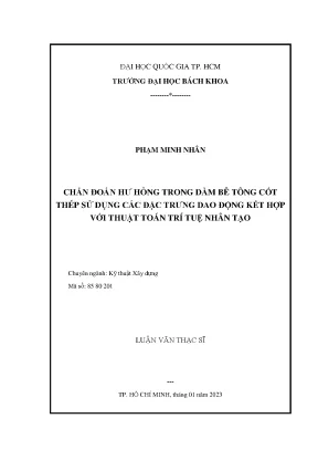 Luận văn thạc sĩ kỹ thuật xây dựng chẩn đoán hư hỏng trong dầm bê tông cốt thép sử dụng các đặc trưng dao động kết hợp với thuật toán trí tuệ nhân tạo