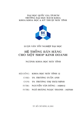 Luận văn tốt nghiệp khoa học máy tính hệ thống bán hàng cho một shop kinh doanh