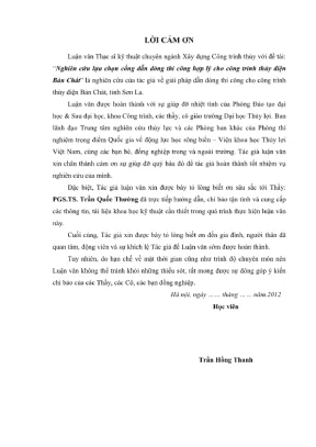 Luận văn thạc sĩ xây dựng công trình thủy nghiên cứu lựa chọn cống dẫn dòng thi công hợp lý cho công trình thủy điện bản chát