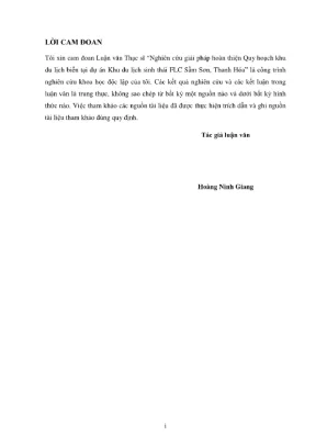 Luận văn thạc sĩ quản lý xây dựng nghiên cứu giải pháp hoàn thiện quy hoạch khu du lịch biển tại dự án khu du lịch sinh thái flc sầm sơn thanh hóa