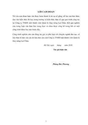 Luận văn thạc sĩ chuyên ngành quản lý tài nguyên và môi trường giải pháp tăng cường công tác quản lý chi phí sản xuất kinh doanh tại công ty tnhh một thành viên quản lý thủy nông lai châu