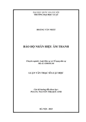 Luận văn bảo hộ nhãn hiệu âm thanh
