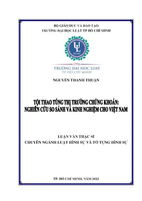 Luận văn tội thao túng thị trường chứng khoán nghiên cứu so sánh và kinh nghiệm cho việt nam
