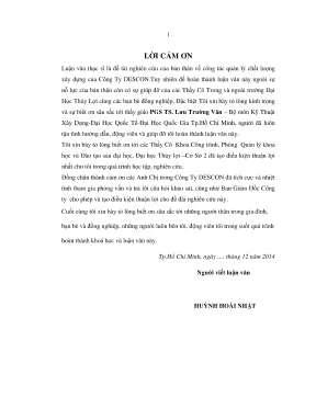 Luận văn thạc sĩ quản lý xây dựng nghiên cứu giải pháp nâng cao quản lý chất lượng công trình tại công ty cổ phần xây dựng công nghiệp descon