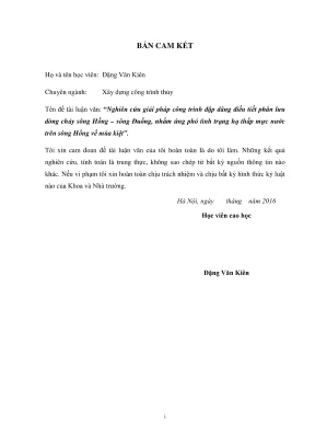Luận văn thạc sĩ xây dựng công trình thủy nghiên cứu giải pháp công trình đập dâng điều tiết phân lưu dòng chảy sông hồng sông đuống nhằm ứng phó tình trạng hạ thấp mực nước trên sông hồng về mùa kiệt