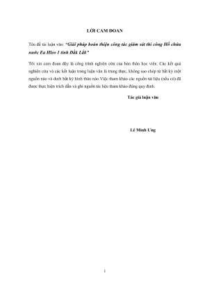 Luận văn thạc sĩ quản lý xây dựng giải pháp hoàn thiện công tác giám sát thi công hồ chứa nước ea hleo 1 tỉnh đăk lăk