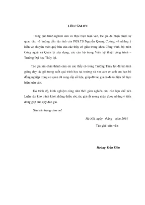 Luận văn thạc sĩ quản lý xây dựng nghiên cứu giải pháp nâng cao quản lý chất lượng thi công bê tông trong các công trình thủy lợi
