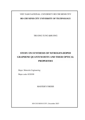 Luận văn thạc sĩ study on synthesis of nitrogendoped graphene quantum dots and their optical properties