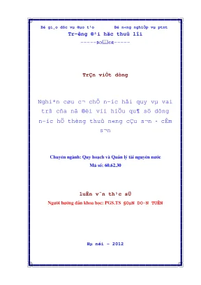 Luận văn thạc sĩ quy hoạch và quản lý tài nguyên nước nghiên cứu cơ chế nước hồi quy và vai trò của nó đối với hiệu quả sử dụng hệ thống thủy nông cầu sơn cấm sơn