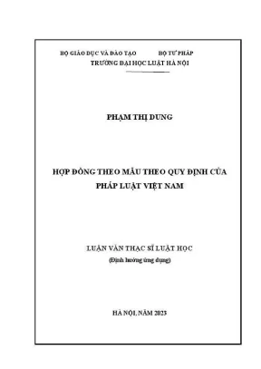 Luận văn thạc sĩ luật học hợp đồng theo mẫu theo quy định của pháp luật việt nam